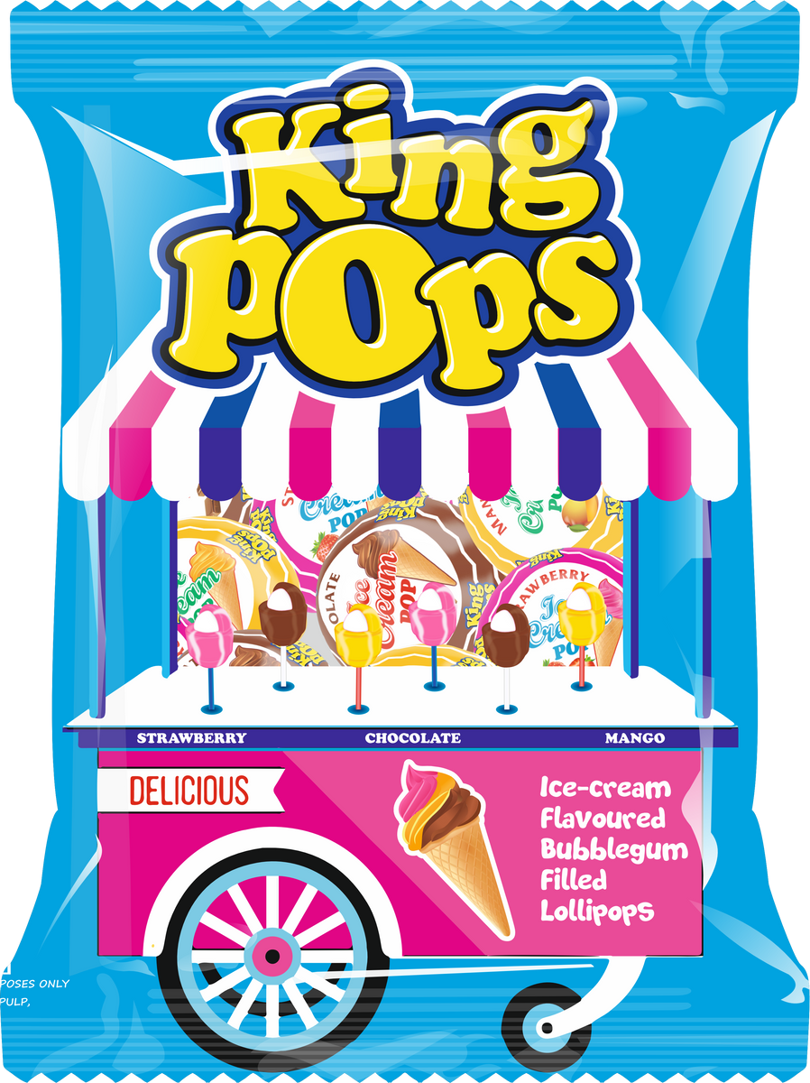 King Pop Strawberry Ice Cream Ice Cream Candy One Bag48pc Taj