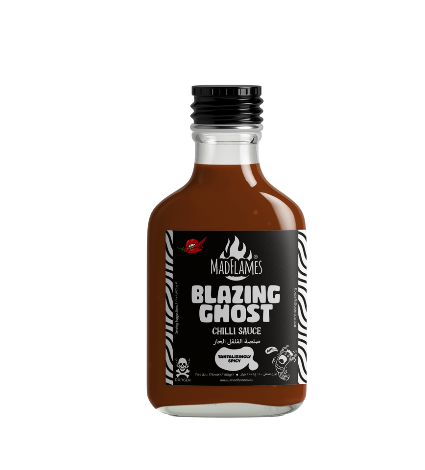 HOLY MAD FLAMES BLAZING GHOST CHILLI SAUCE 180 GR