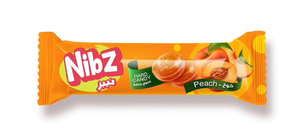 NIBZ PEACH FLAVOR CANDY 12*12*17.5 GR