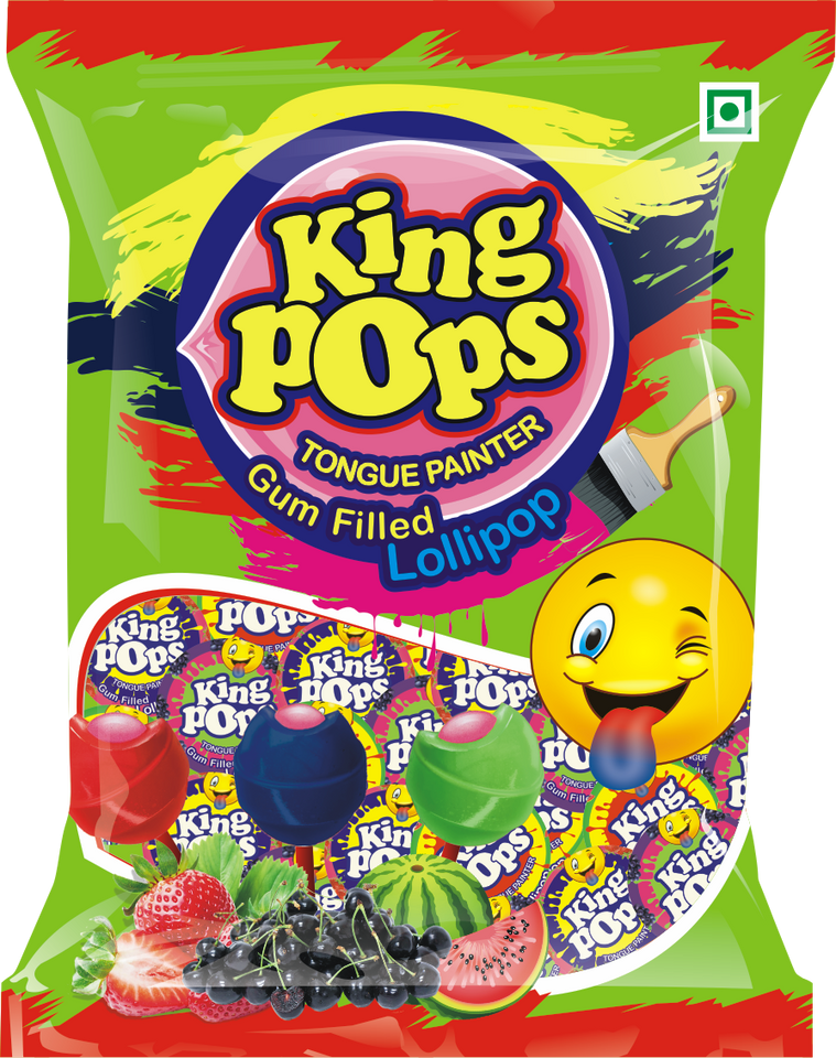 KING POP TONGUE PAINTER GUM LOLIPOP 14GR*48PCS