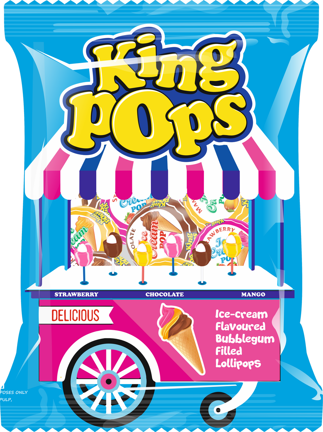 King Pop strawberry  Ice cream Ice Cream Candy One bag/48pc